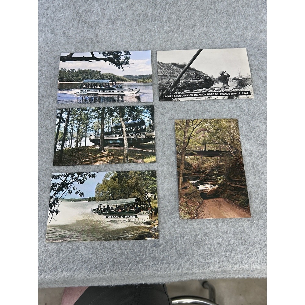 Wisconsin Dells Ride The Ducks Vintage Multi Dell Photo Postcard Lot 5.5x3.5in